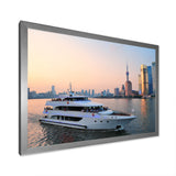 Yacht In Shanghai Bay - Boat Canvas Wall Art