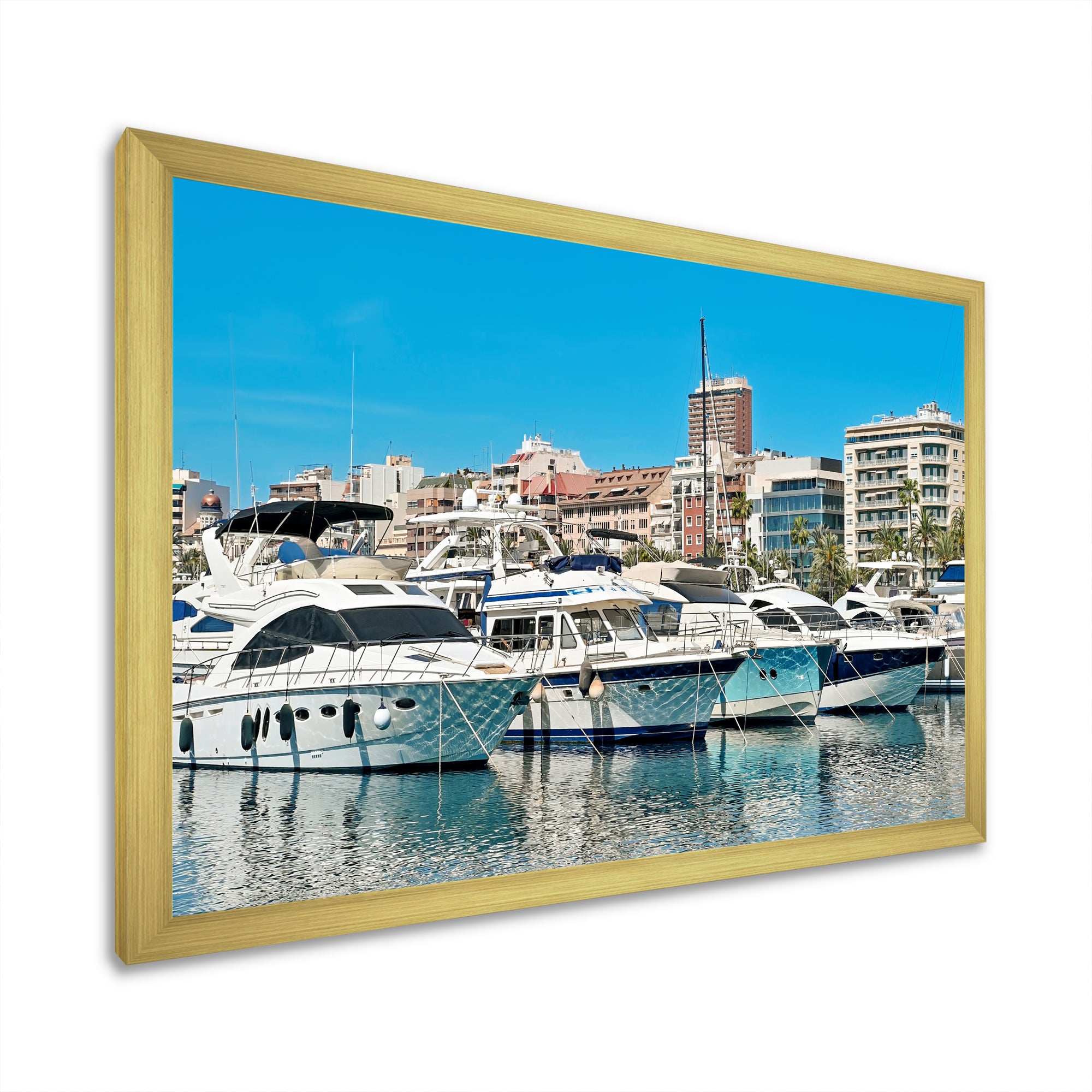 Boats Docked At Port Alicante Spain - Boat Canvas Wall Art