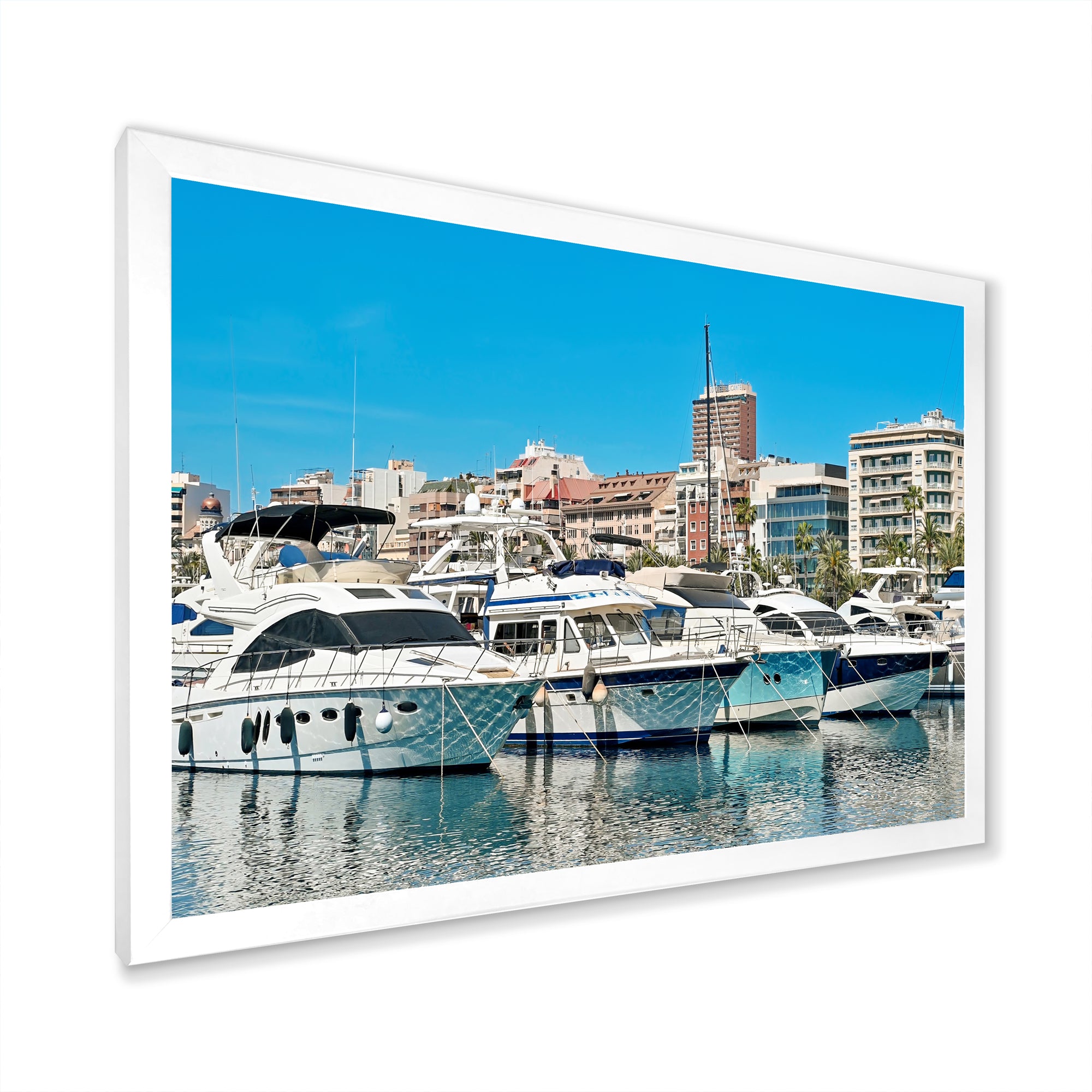 Boats Docked At Port Alicante Spain - Boat Canvas Wall Art