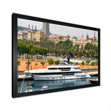 Docked Yacht In Mediterranean Sea Port - Boat Canvas Wall Art