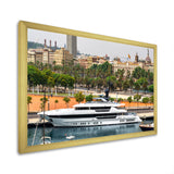 Docked Yacht In Mediterranean Sea Port - Boat Canvas Wall Art