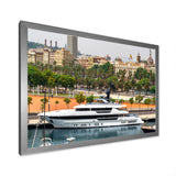 Docked Yacht In Mediterranean Sea Port - Boat Canvas Wall Art
