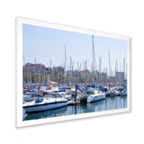 Yachts Docked At Port Vell - Boat Canvas Wall Art