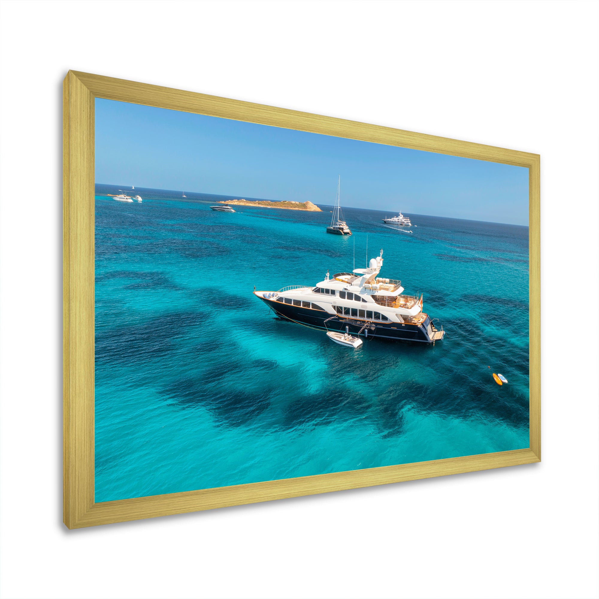 Luxury Yacht On Open Water Adventure - Boat Canvas Wall Art