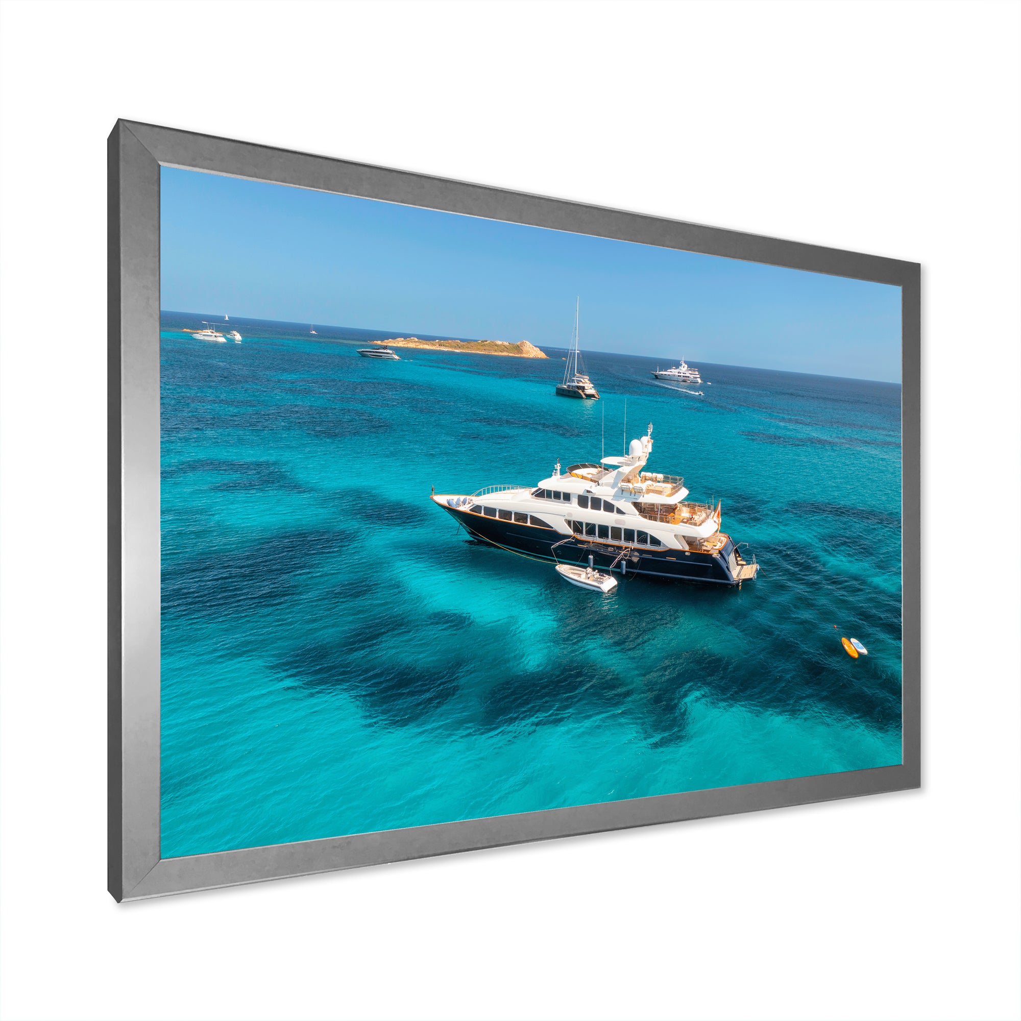Luxury Yacht On Open Water Adventure - Boat Canvas Wall Art