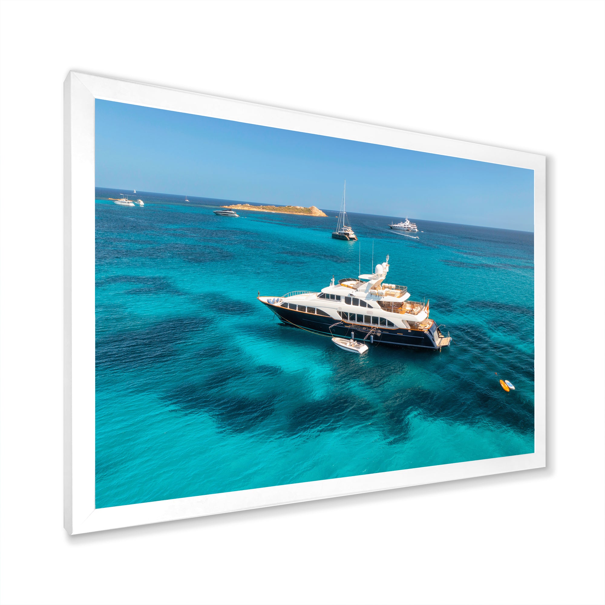 Luxury Yacht On Open Water Adventure - Boat Canvas Wall Art