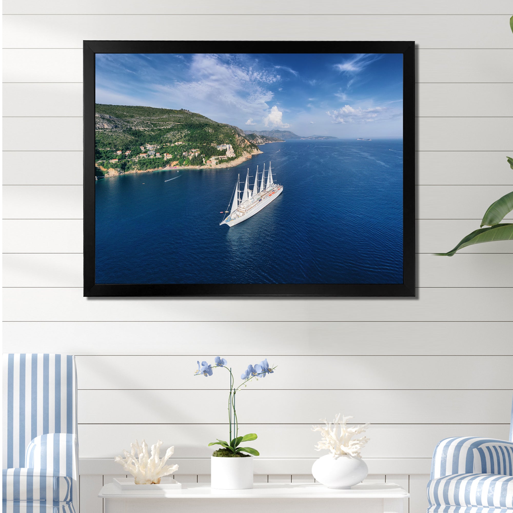 Cruise Ship With Sails In Croatia - Boat Canvas Wall Art
