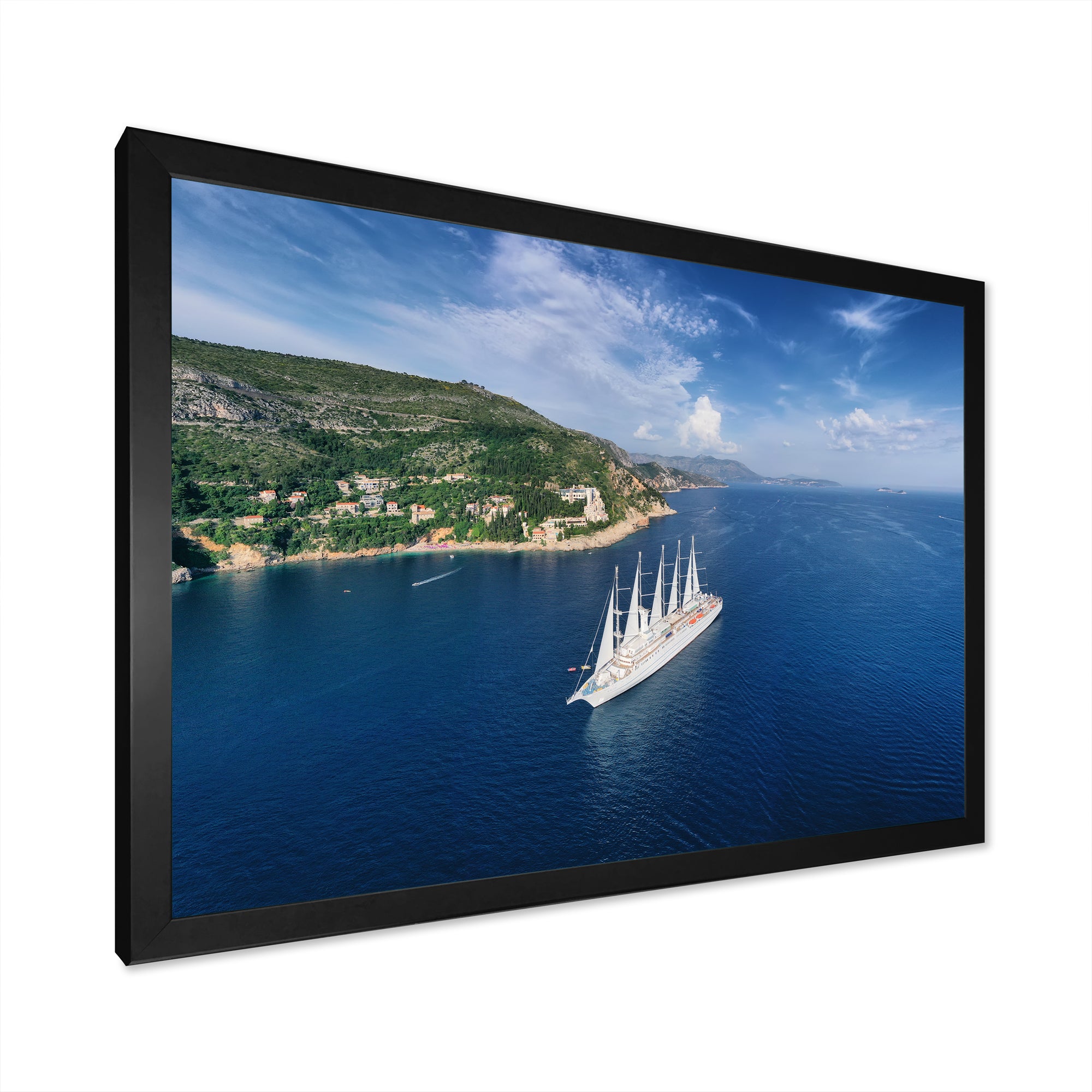 Cruise Ship With Sails In Croatia - Boat Canvas Wall Art