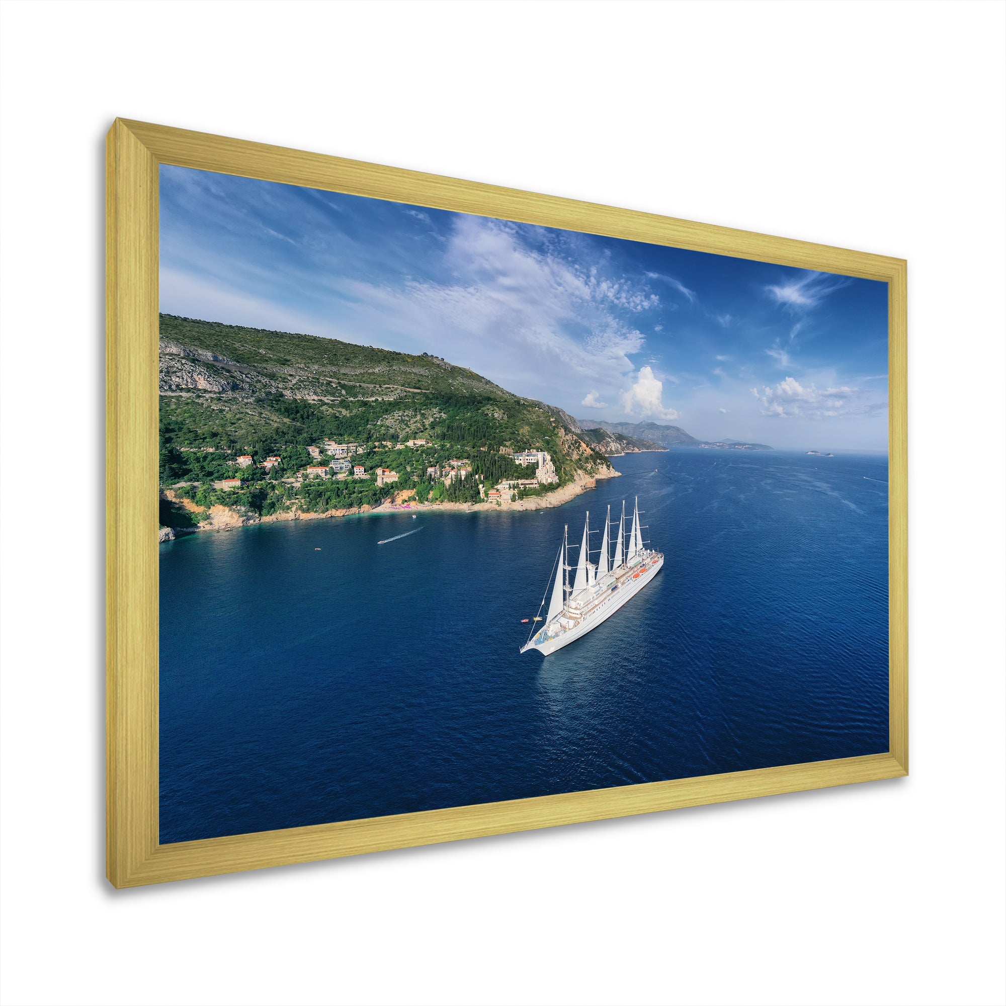 Cruise Ship With Sails In Croatia - Boat Canvas Wall Art