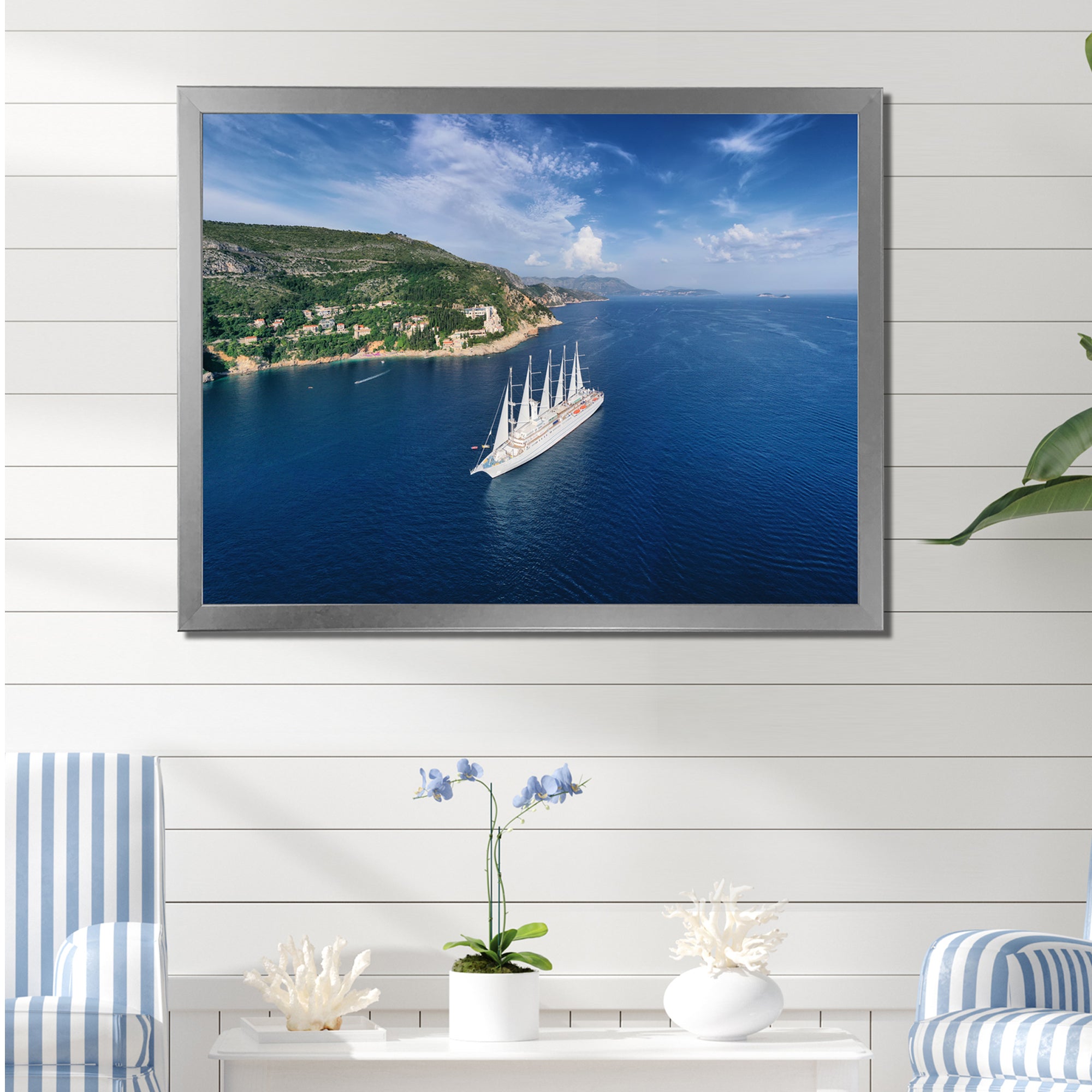 Cruise Ship With Sails In Croatia - Boat Canvas Wall Art