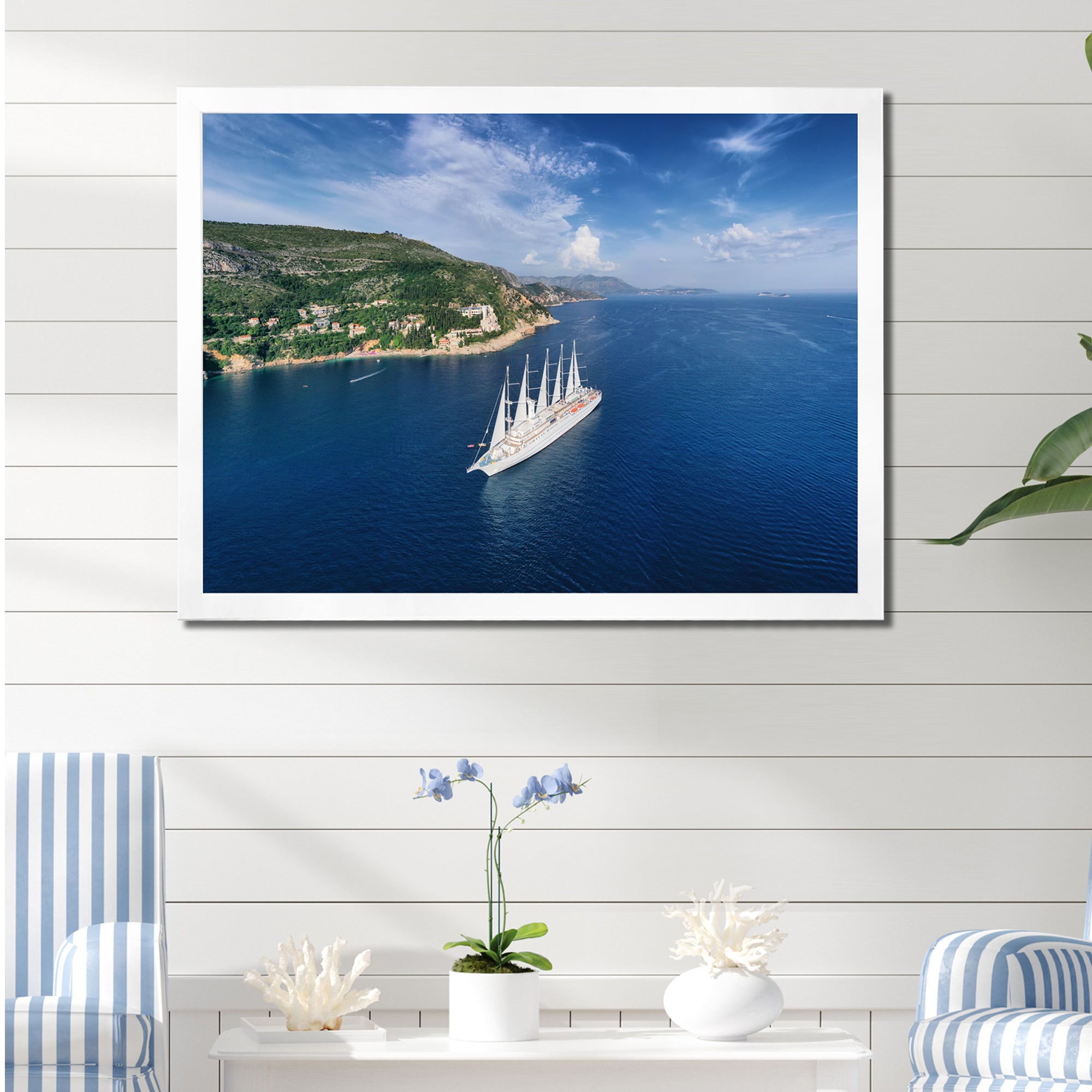 Cruise Ship With Sails In Croatia - Boat Canvas Wall Art