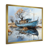 Boat Fishing Charm In Winter - Boat Fishing Canvas Wall Art