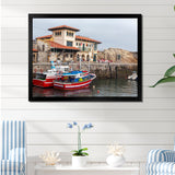 Fishing Boats At Spanish Port Comilla's Cantabria - Boat Fishing Canvas Wall Art