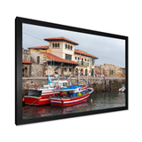 Fishing Boats At Spanish Port Comilla's Cantabria - Boat Fishing Canvas Wall Art