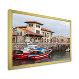 Fishing Boats At Spanish Port Comilla's Cantabria - Boat Fishing Canvas Wall Art