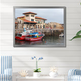 Fishing Boats At Spanish Port Comilla's Cantabria - Boat Fishing Canvas Wall Art