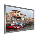 Fishing Boats At Spanish Port Comilla's Cantabria - Boat Fishing Canvas Wall Art