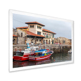 Fishing Boats At Spanish Port Comilla's Cantabria - Boat Fishing Canvas Wall Art