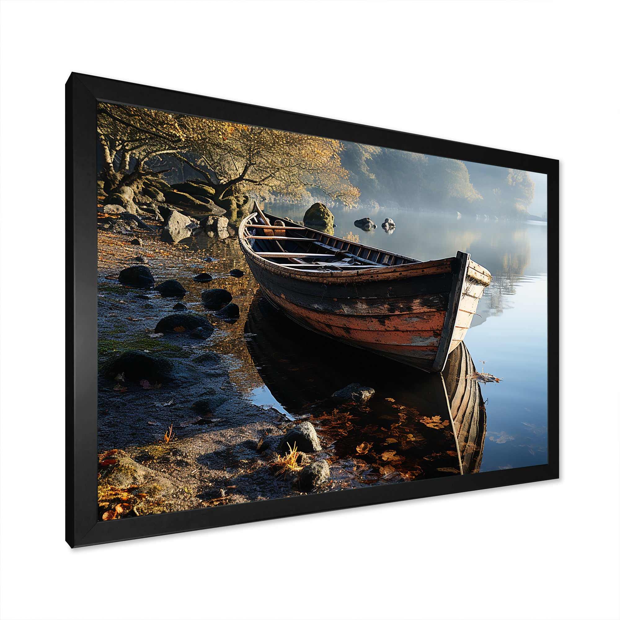Sailing Charm In The Morning Mist - Boat Sailing Canvas Wall Art