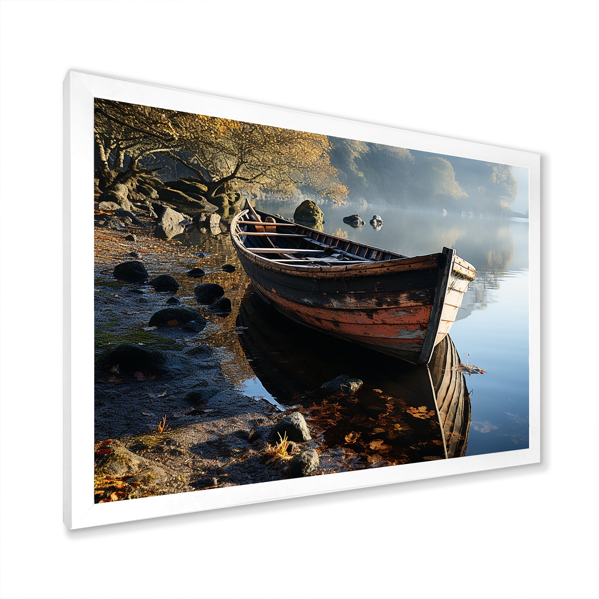 Sailing Charm In The Morning Mist - Boat Sailing Canvas Wall Art
