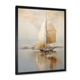 Gold Sailing Charm In The Morning Mist - Boat Sailing Canvas Wall Art