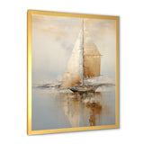 Gold Sailing Charm In The Morning Mist - Boat Sailing Canvas Wall Art