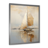Gold Sailing Charm In The Morning Mist - Boat Sailing Canvas Wall Art