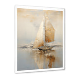 Gold Sailing Charm In The Morning Mist - Boat Sailing Canvas Wall Art