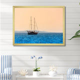 Lonely Sailboat Sails Sea Dawn - Boat Sailing Canvas Wall Art