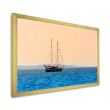 Lonely Sailboat Sails Sea Dawn - Boat Sailing Canvas Wall Art