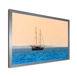 Lonely Sailboat Sails Sea Dawn - Boat Sailing Canvas Wall Art