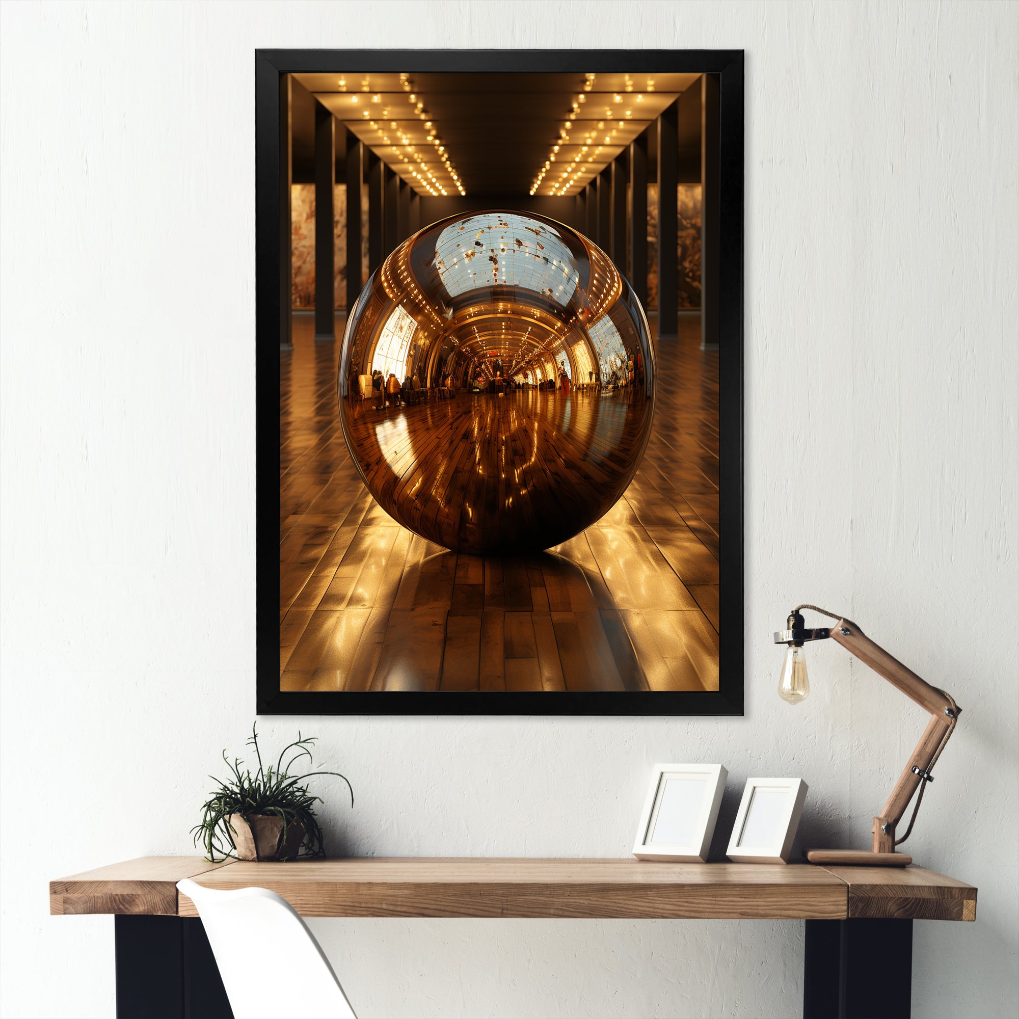 Bronze Bowling Reflections - Bowling Canvas Wall Art