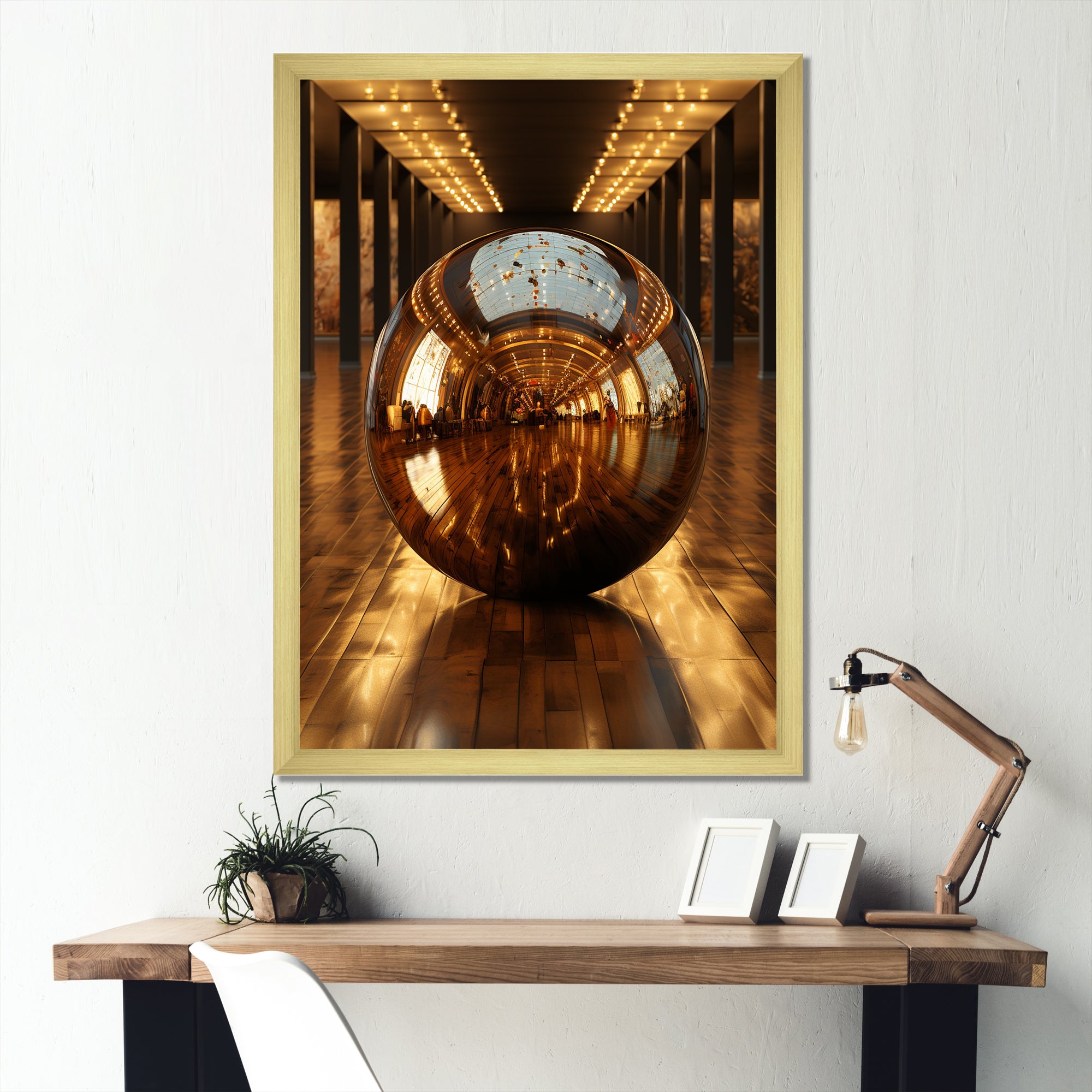Bronze Bowling Reflections - Bowling Canvas Wall Art