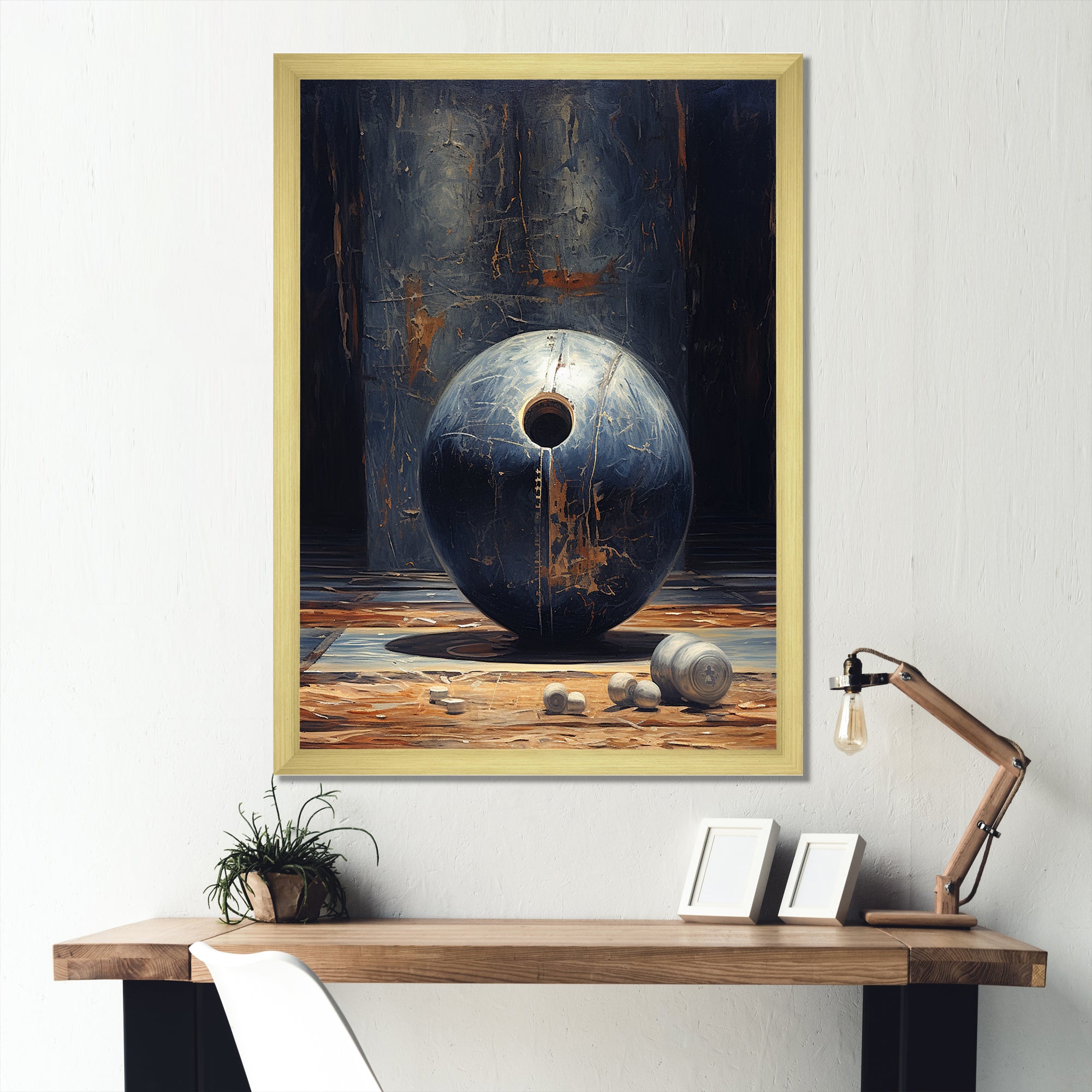 Navy Knockdown - Bowling Canvas Wall Art
