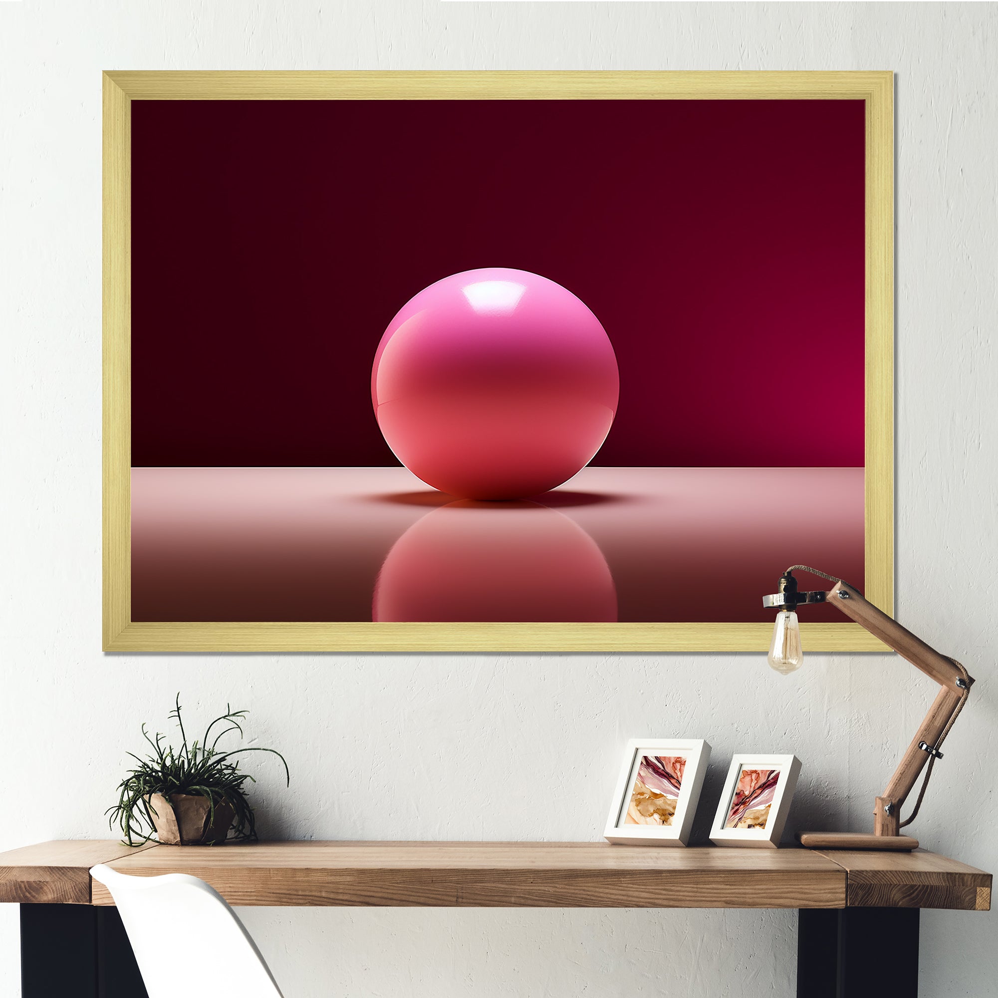 Pink Rose Roll - Bowling Canvas Wall Art