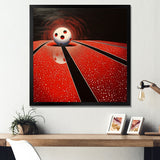 Ruby Roll White Ball In Red - Bowling Canvas Wall Art