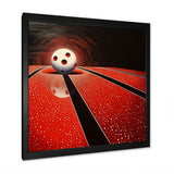 Ruby Roll White Ball In Red - Bowling Canvas Wall Art