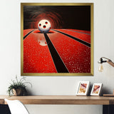 Ruby Roll White Ball In Red - Bowling Canvas Wall Art