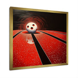 Ruby Roll White Ball In Red - Bowling Canvas Wall Art