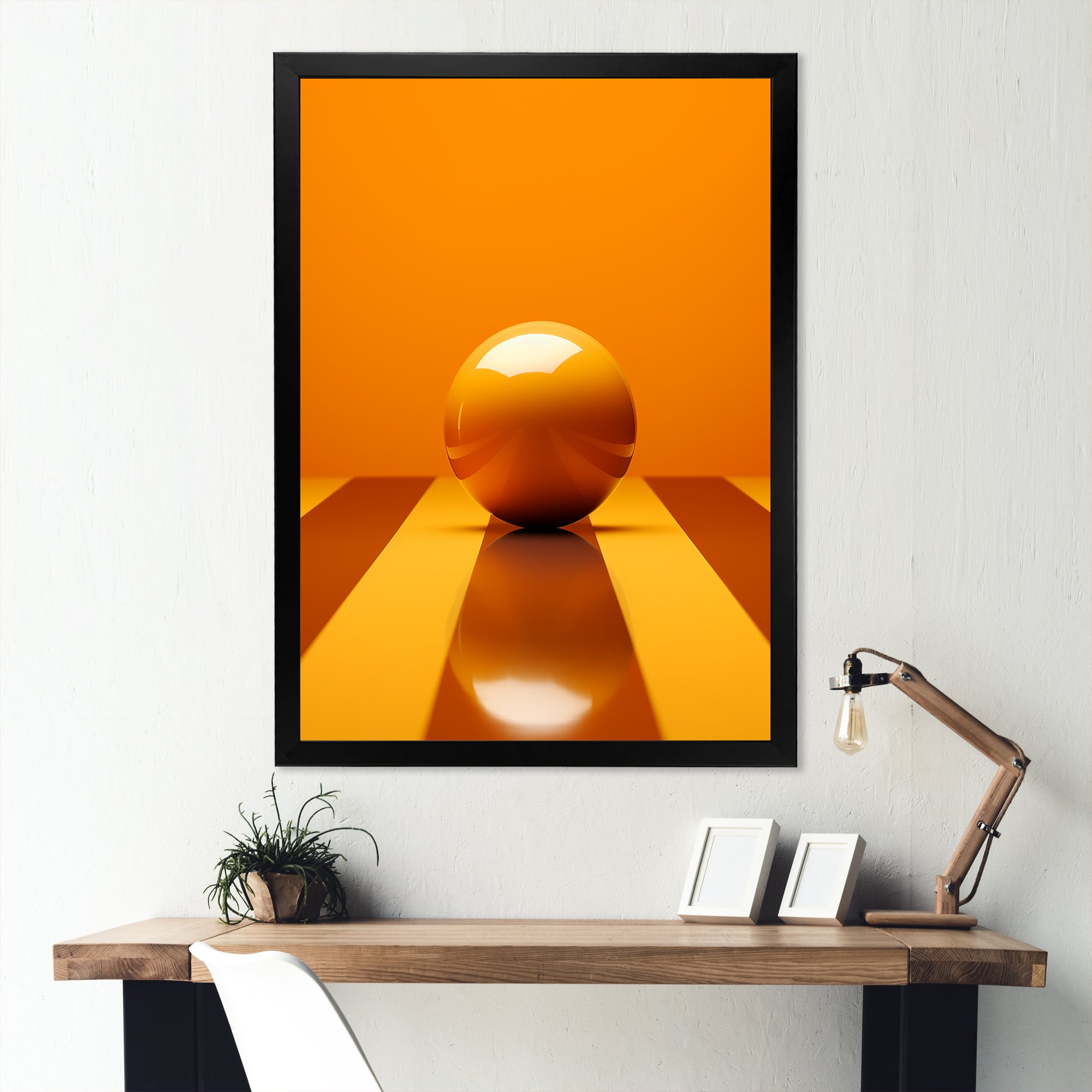 Bowling Tangerine Triumph - Bowling Canvas Wall Art