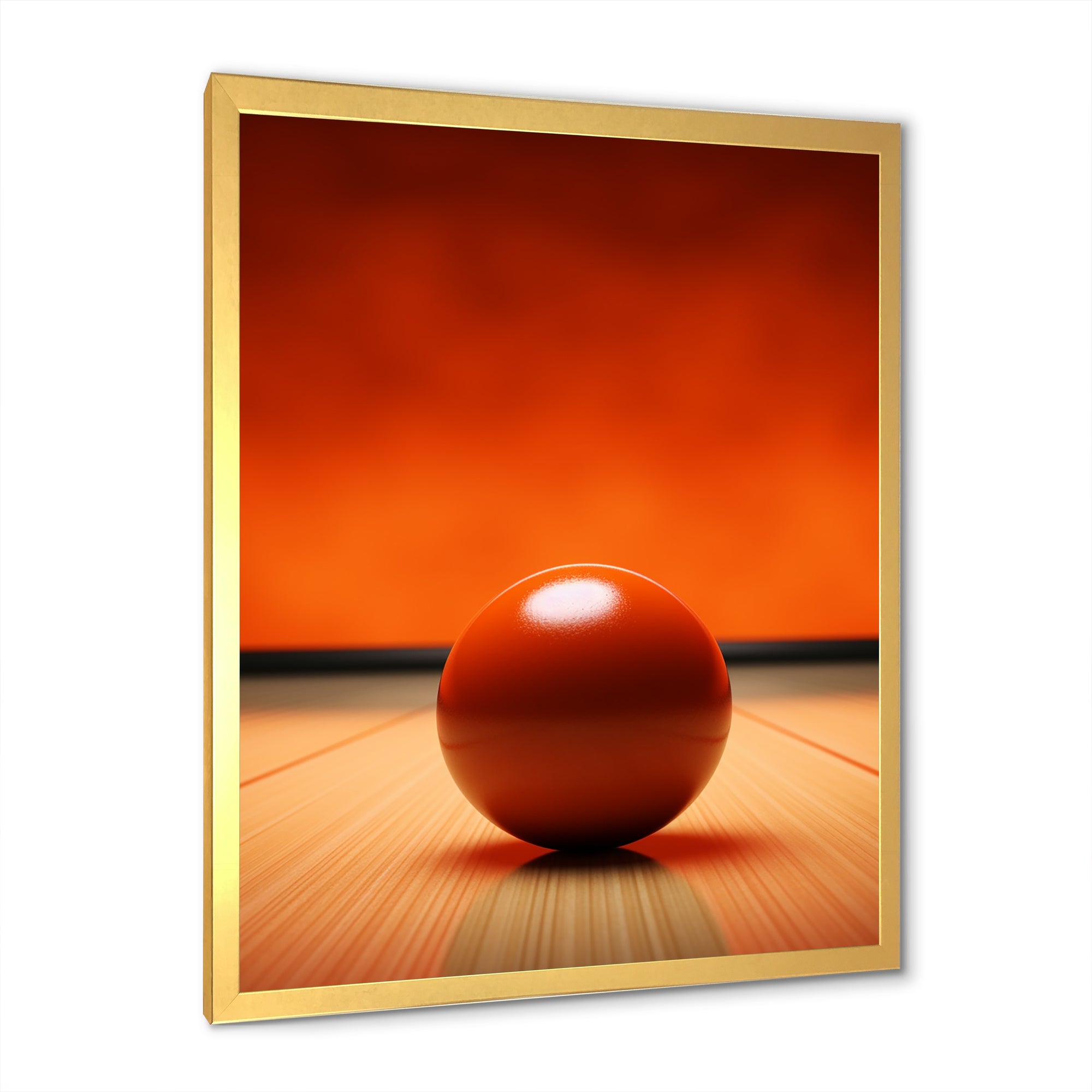 Bowling Tangerine Triumph I - Bowling Canvas Wall Art