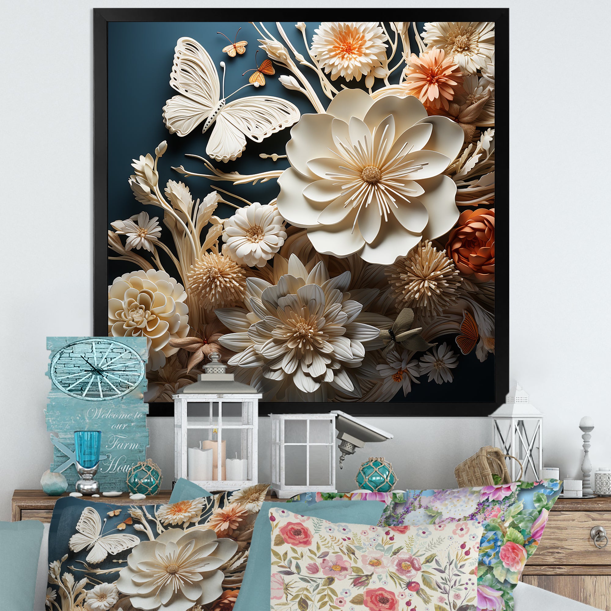 Textured Layers Mixed Media Dance - Butterfly Canvas Wall Art