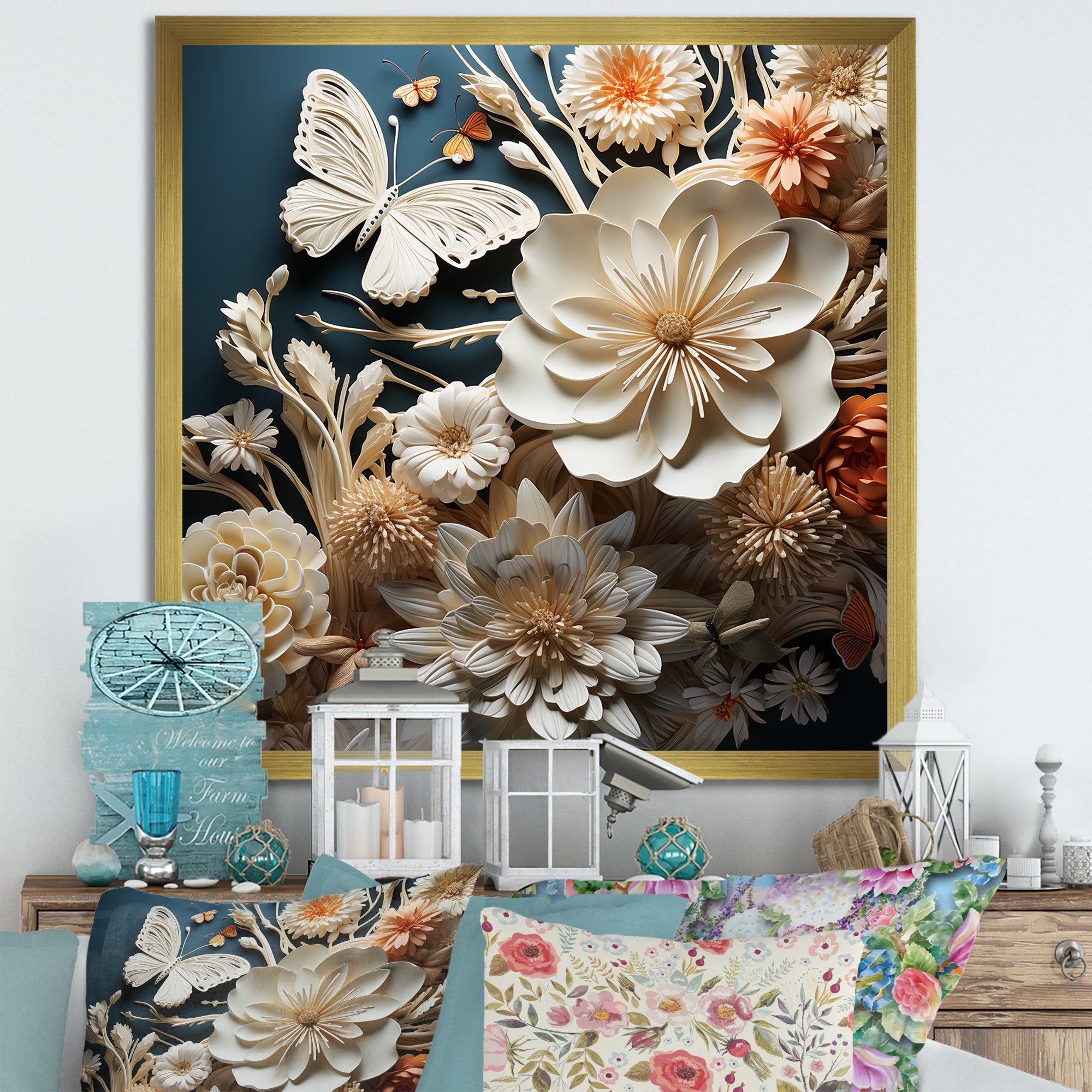 Textured Layers Mixed Media Dance - Butterfly Canvas Wall Art