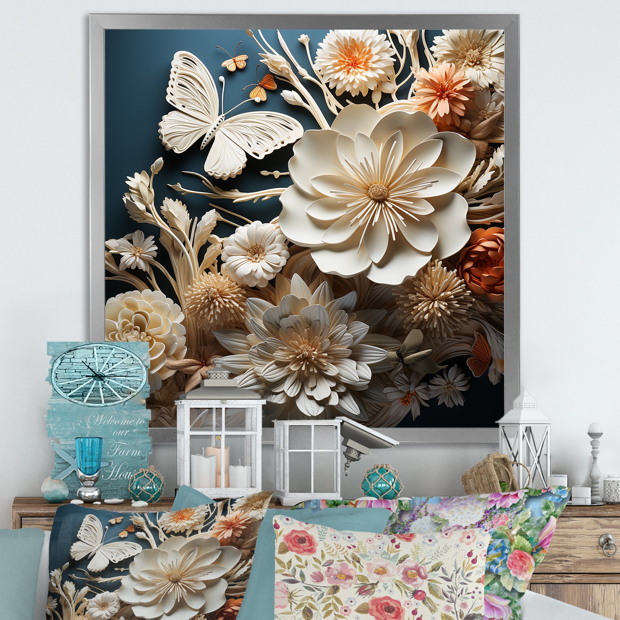 Textured Layers Mixed Media Dance - Butterfly Canvas Wall Art