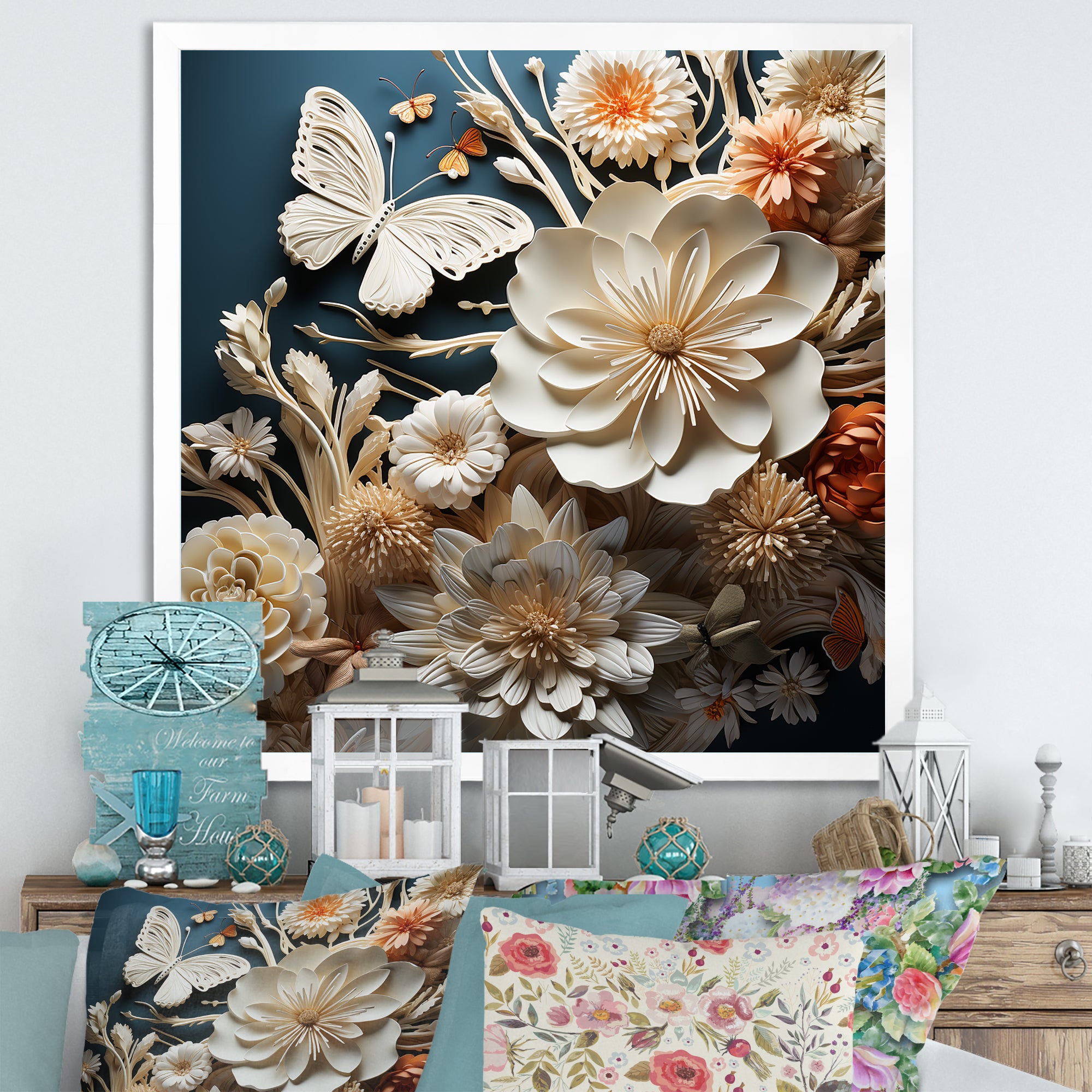 Textured Layers Mixed Media Dance - Butterfly Canvas Wall Art