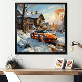 Exotic Car Charm In Winter - Car Exotic Canvas Wall Art