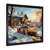 Exotic Car Charm In Winter - Car Exotic Canvas Wall Art