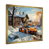 Exotic Car Charm In Winter - Car Exotic Canvas Wall Art