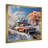 1950s Car Charm In Winter - Car Exotic Canvas Wall Art