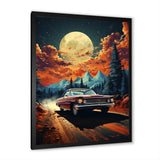 Vintage Car In Cosmic Art - Car Vintage Canvas Wall Art